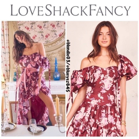 LoveShackFancy Tops - LoveShackFancy “Jansen” Crop Top in Oxblood 4